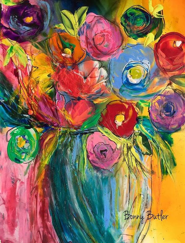 Floral Art Print featuring the painting It Must Be Love by Bonny Butler
