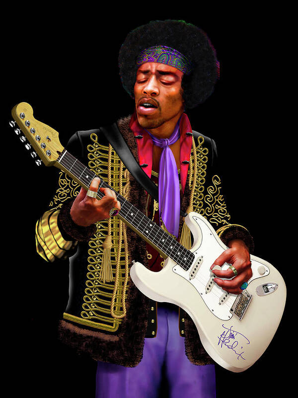 Rock Guitarist Art Print featuring the painting Jimi Hendrix by David Arrigoni