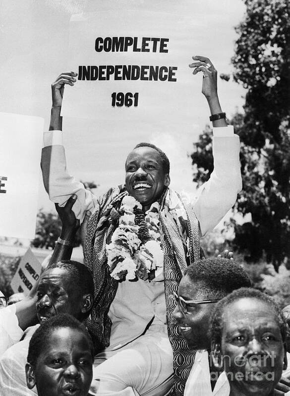 Constitution Art Print featuring the photograph Julius Nyerere Carried By Supporters by Bettmann
