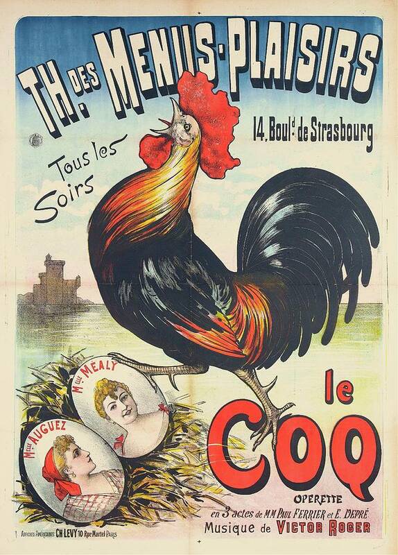 Rooster Art Print featuring the painting Le Coq by Unknown