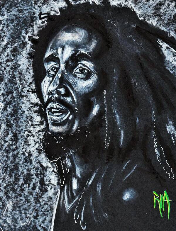 Bob Marley Art Print featuring the glass art Legendary by Artist RiA