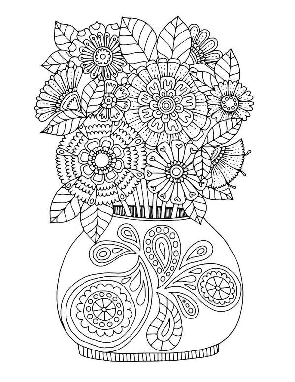 Lets Draw Flowers-27 Art Print featuring the digital art Lets Draw Flowers-27 by Hello Angel