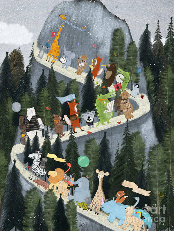 Nursery Art Art Print featuring the painting Little Adventure Mountain by Bri Buckley
