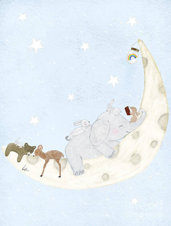 Childrens Art Print featuring the painting Little Bedtime Story by Bri Buckley