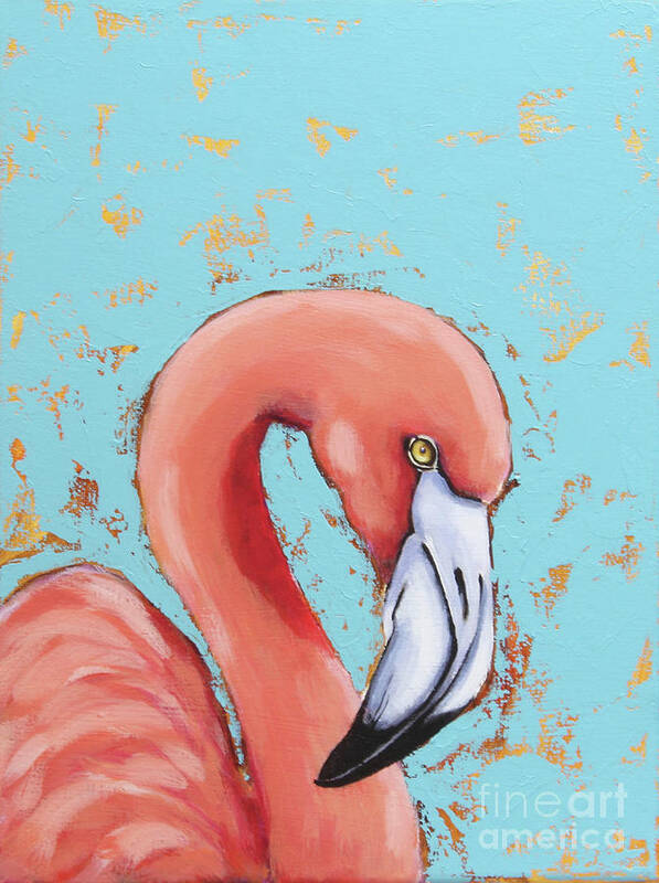 Flamingo Art Print featuring the painting Little Flamingo by Lucia Stewart