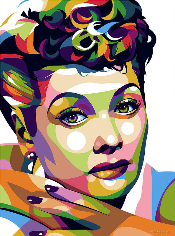 Lucille Ball Art Print featuring the digital art Lucille Ball by Stars on Art