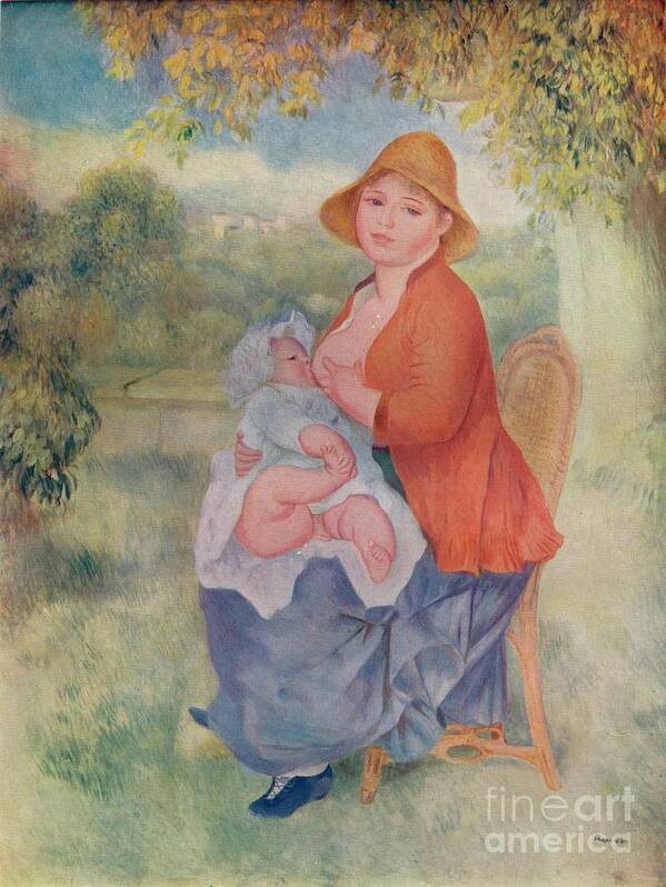 Child Art Print featuring the drawing Madame Renoir Allaitant Son Enfant by Print Collector
