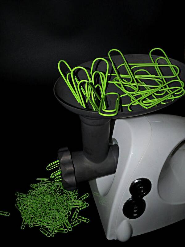 Green Color Art Print featuring the photograph Making paperclips by Martin Smith