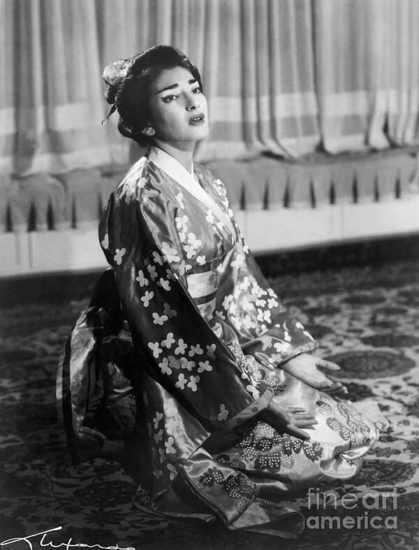 Mid Adult Women Art Print featuring the photograph Maria Callas In Madama Butterfly by Bettmann