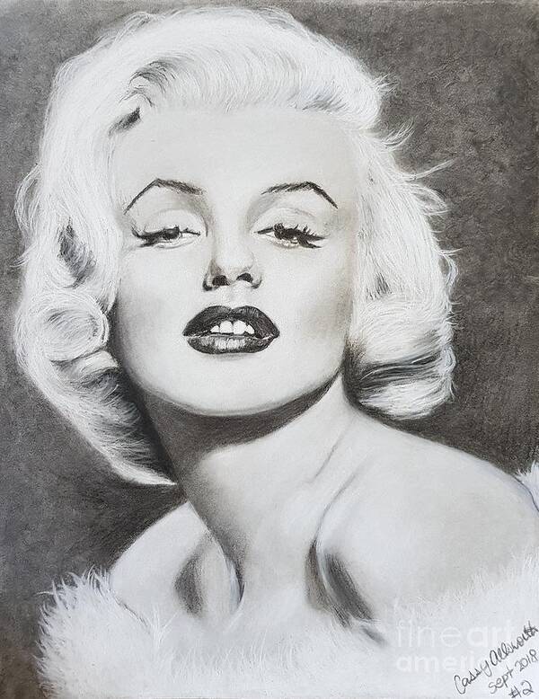 Marilyn Monroe Art Print featuring the drawing Marilyn Monroe by Cassy Allsworth