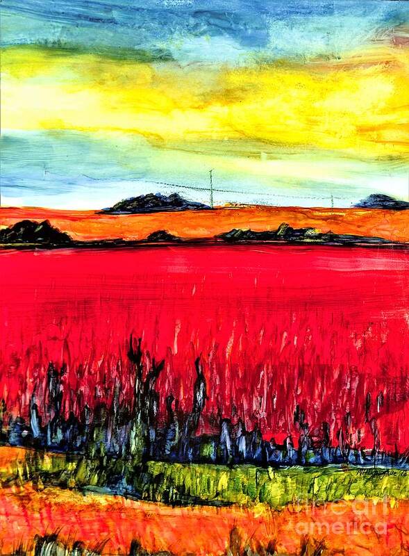 Grain Art Print featuring the painting Milo Midwest Field by Patty Donoghue