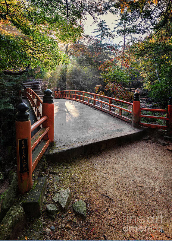 Footbridge Art Print featuring the photograph Miyajima Island Footbridge by Karen Jorstad