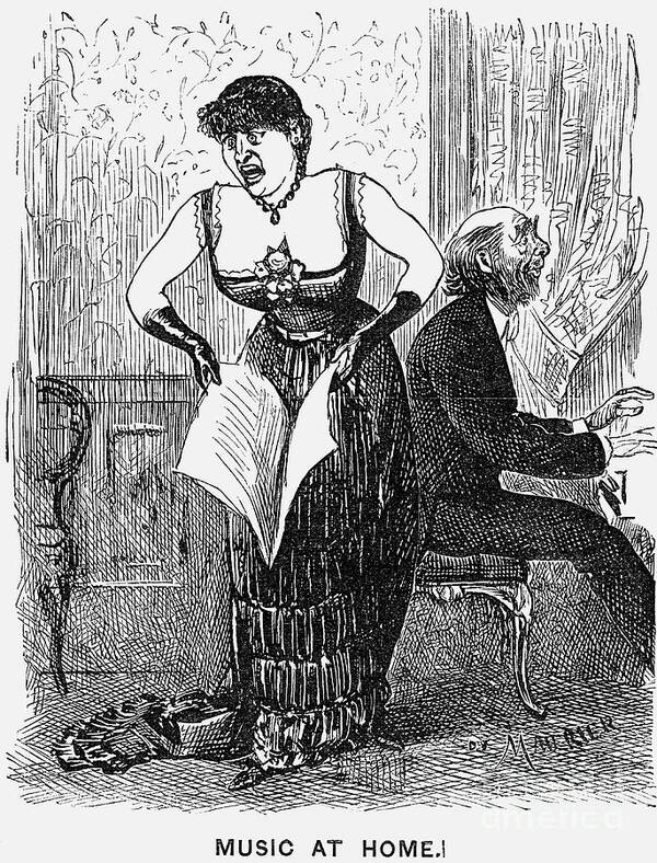 Singer Art Print featuring the drawing Music At Home, 1880. Artist George Du by Print Collector