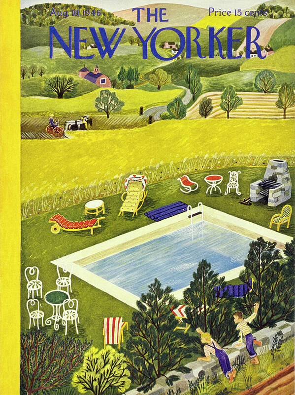 Illustration Art Print featuring the painting New Yorker August 10 1946 by Ilonka Karasz