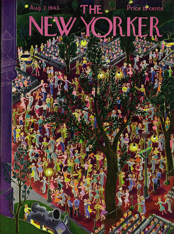 Dance Art Print featuring the painting New Yorker August 7, 1943 by Ilonka Karasz