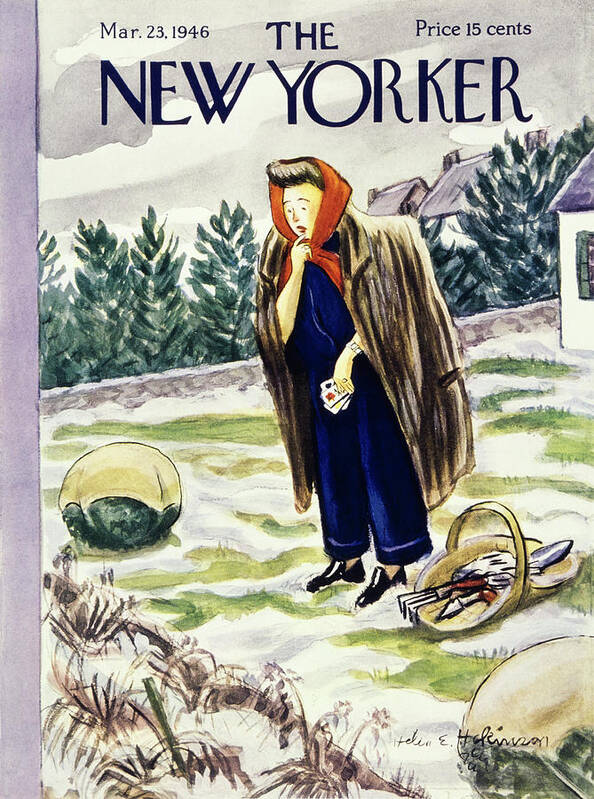 Illustration Art Print featuring the painting New Yorker March 23 1946 by Helene E Hokinson