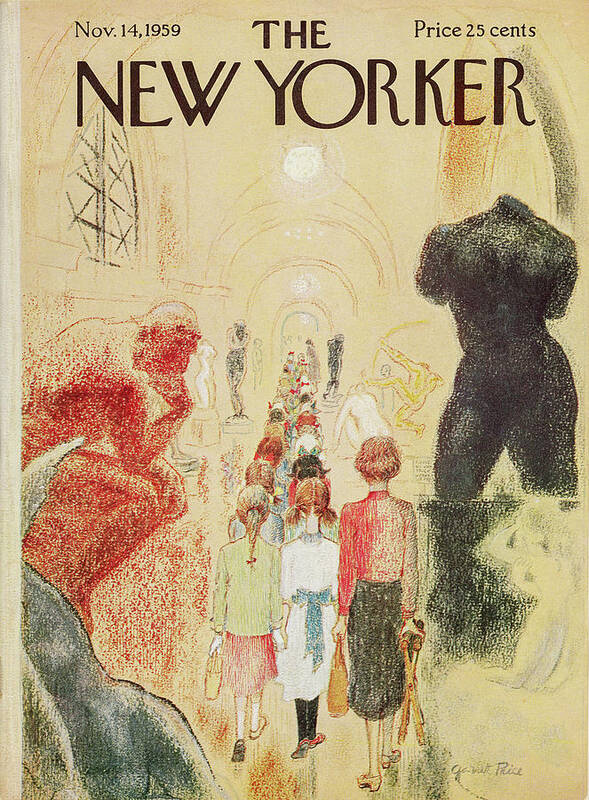 Sculpture Art Print featuring the painting New Yorker November 14 1959 by Garrett Price