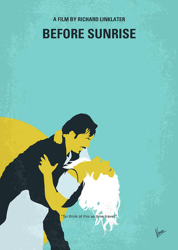 Before Sunrise Art Print featuring the digital art No1011 My Before Sunrise minimal movie poster by Chungkong Art