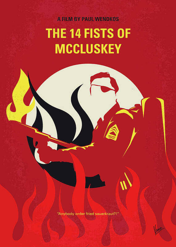 The 14 Fists Of Mccluskey Art Print featuring the digital art No1118 My The 14 Fists of McCluskey minimal movie poster by Chungkong Art