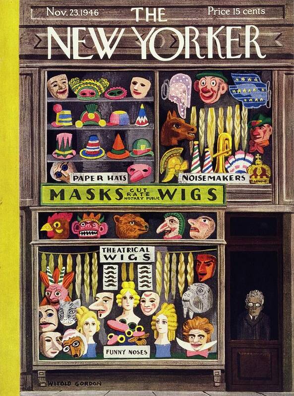 Illustration Art Print featuring the painting New Yorker November 23 1946 by Witold Gordon