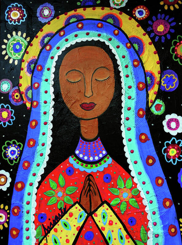 Our Lady Of Guadalupe Ii Art Print featuring the painting Our Lady Of Guadalupe II by Prisarts