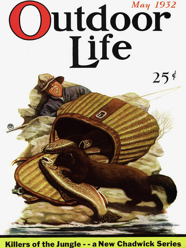Fishing Art Print featuring the painting Outdoor Life Magazine Cover May 1932 by Outdoor Life