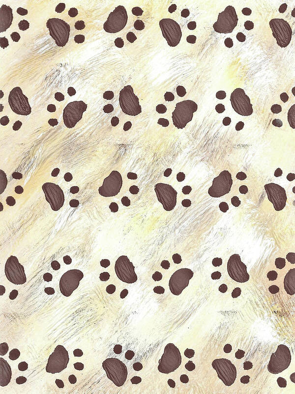 Paw Print 1 Art Print featuring the painting Paw Print 1 by Heather Buechel