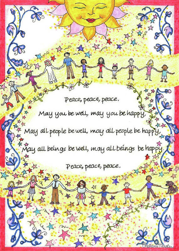 Peace Art Print featuring the mixed media Peace, Peace, Peace by Stephanie Hessler