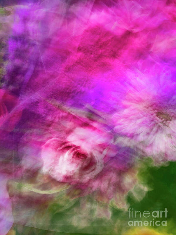 Abstract Art Print featuring the photograph Pink and white pastel abstract by Phillip Rubino