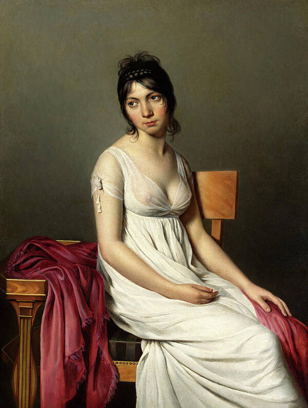 Jacques-louis David Art Print featuring the painting Portrait of a Young Woman in White, 1798 by Jacques-Louis David