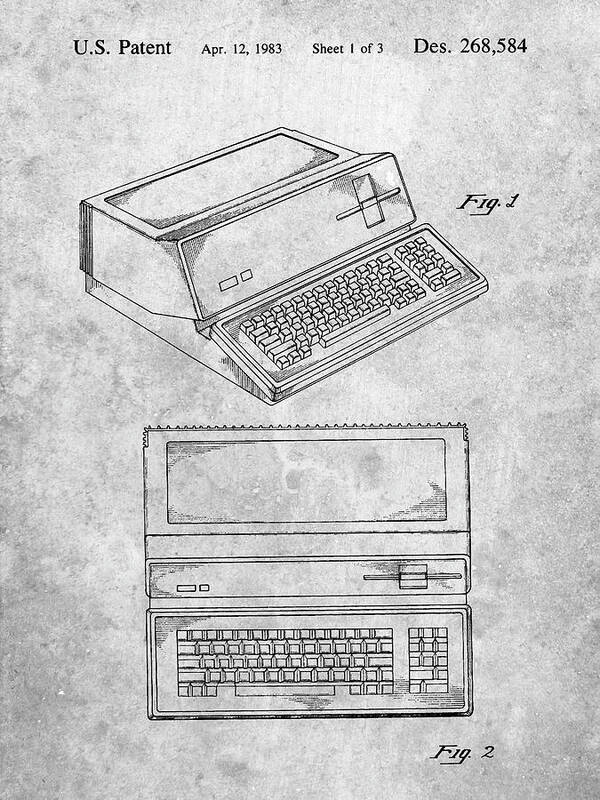 Pp171- Apple Iii Computer Patent Poster Art Print featuring the digital art Pp171- Apple IIi Computer Patent Poster by Cole Borders