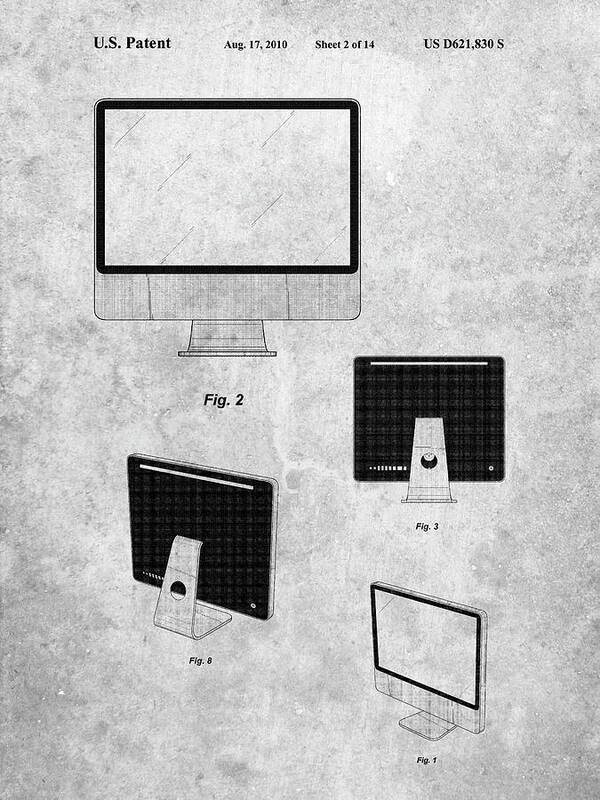 Pp178- Imac Computer Mid 2010 Patent Poster Art Print featuring the digital art Pp178- Imac Computer Mid 2010 Patent Poster by Cole Borders