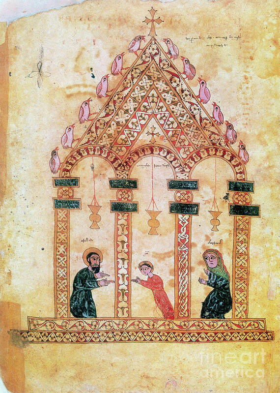 Circa 13th Century Art Print featuring the drawing Presentation Of Jesus At The Temple by Print Collector