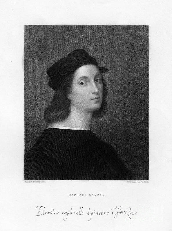 Artist Art Print featuring the drawing Raphael, Florentine Master Painter by Print Collector