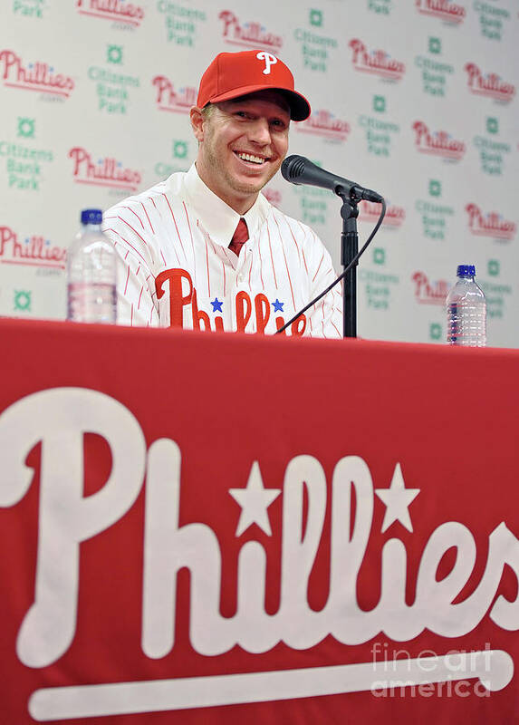 People Art Print featuring the photograph Roy Halladay Press Conference by Drew Hallowell