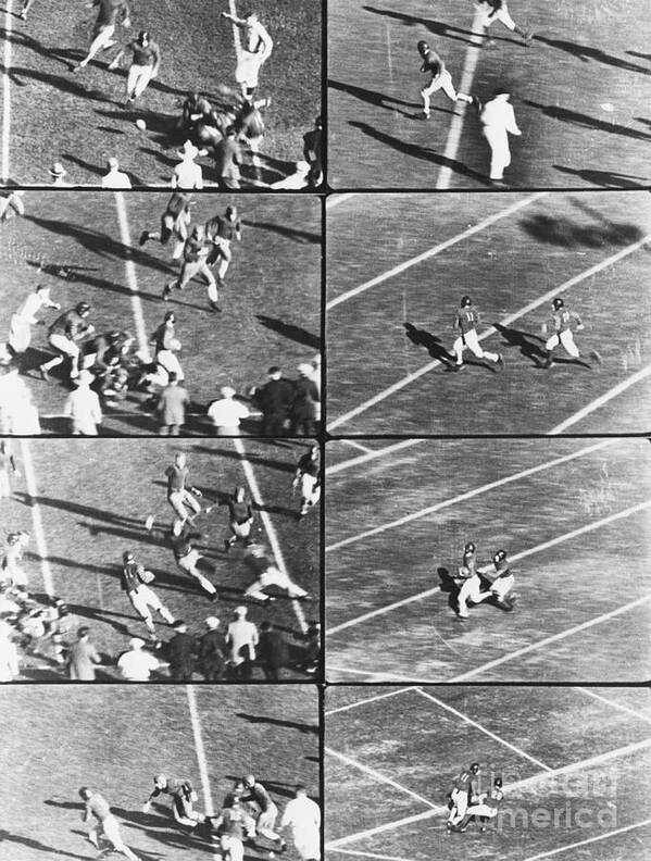People Art Print featuring the photograph Roy Reigal Running During Rose Bowl by Bettmann