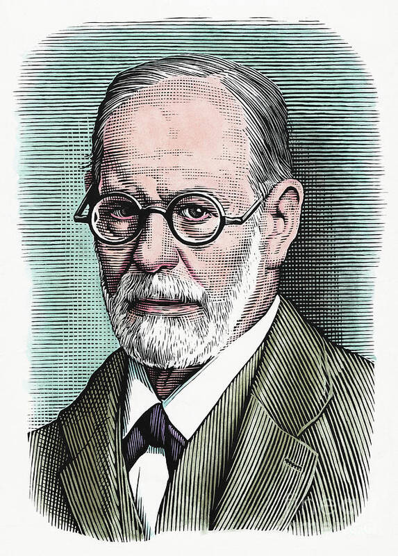 Artwork Art Print featuring the photograph Sigmund Freud by Bill Sanderson/science Photo Library