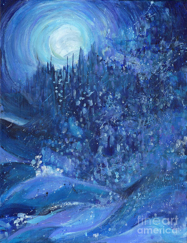 Contemporary Art Print featuring the painting Snowstorm by Tanya Filichkin