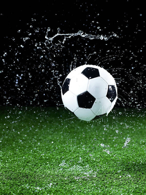 Grass Art Print featuring the photograph Soccer Ball, Close-up by Yamada Taro