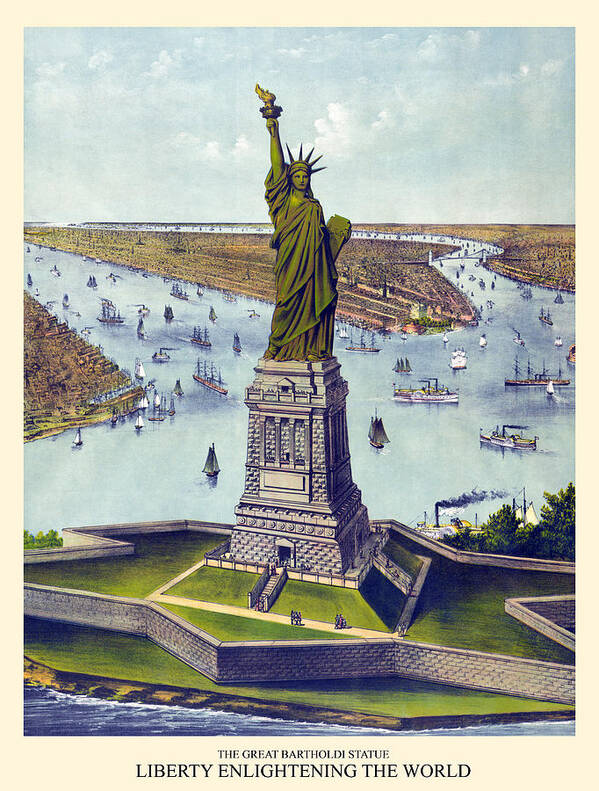 Statue Art Print featuring the painting Statue of Liberty by Unknown