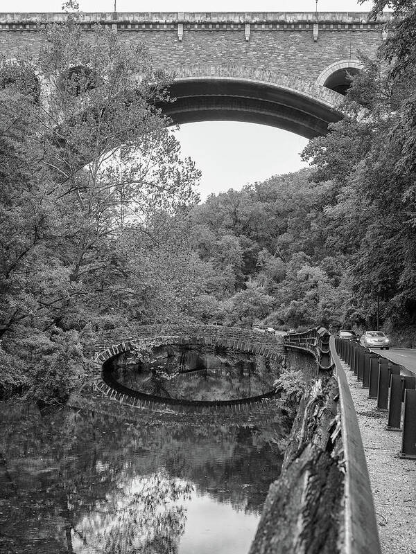 Arch Art Print featuring the photograph Stone bridges at Wissahickon Creek, by Louis Dallara
