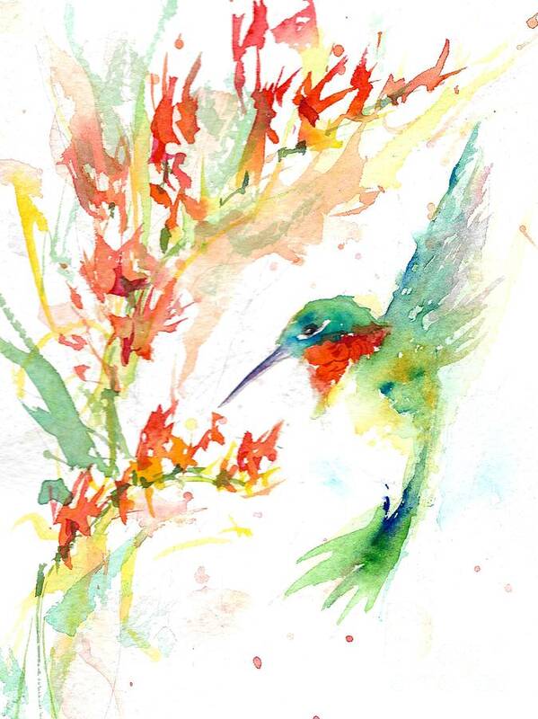  Art Print featuring the painting Summer Hummer by Christy Lemp