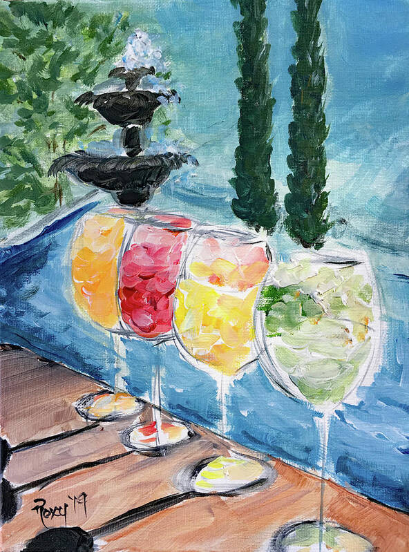 Wine Art Print featuring the painting Summer Wine by Roxy Rich
