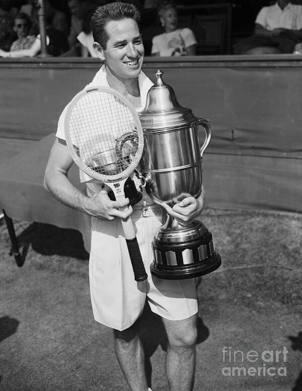 Tennis Art Print featuring the photograph Tennis Player Bobby Riggs Holding by Bettmann