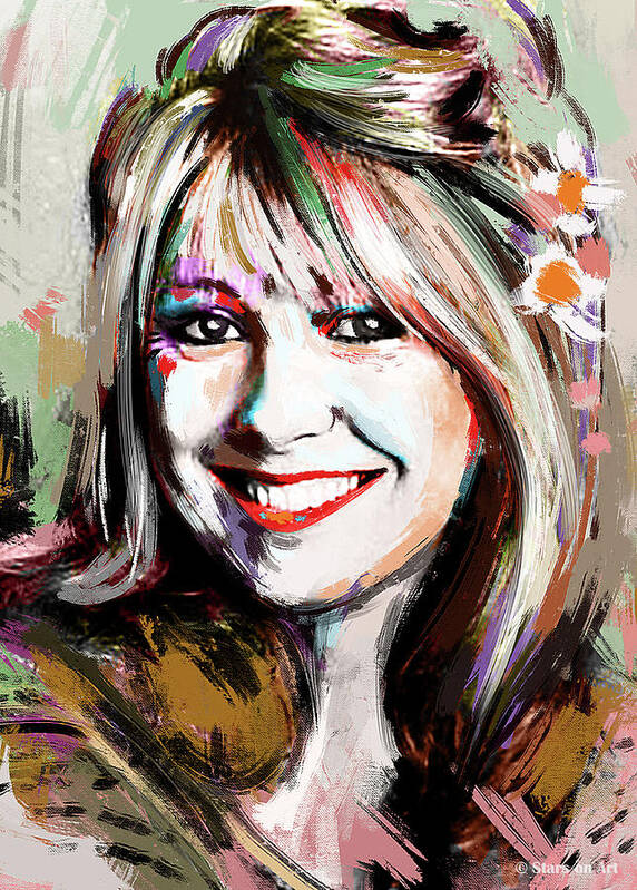 Teri Garr Art Print featuring the painting Teri Garr portrait by Movie World Posters