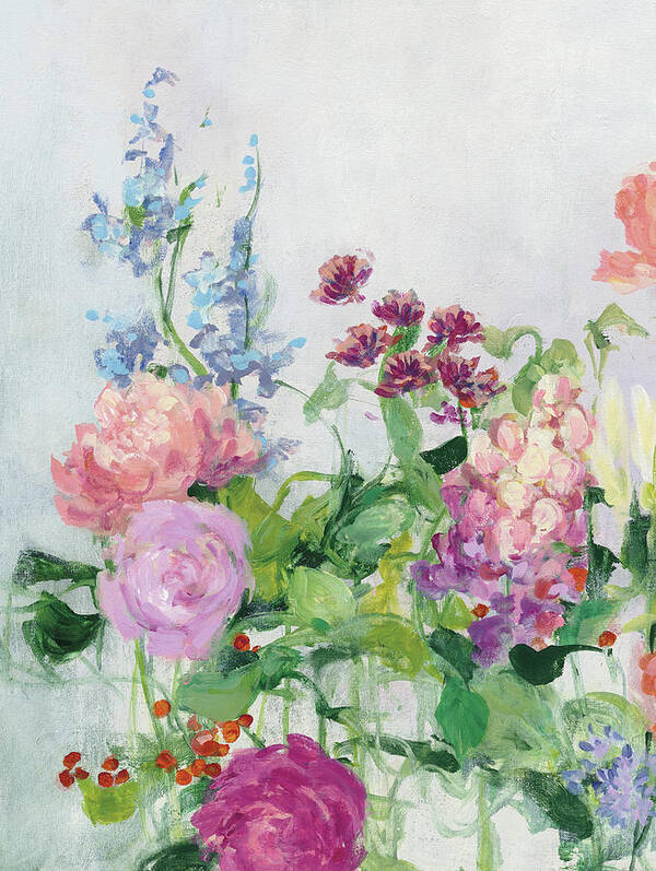 Blue Art Print featuring the painting The Cutting Garden II Sp by Julia Purinton