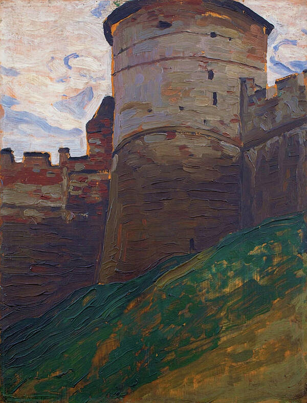 Nicholas Roerich Art Print featuring the painting The Fortress Tower, Nizhny Novgorod - Digital Remastered Edition by Nicholas Roerich