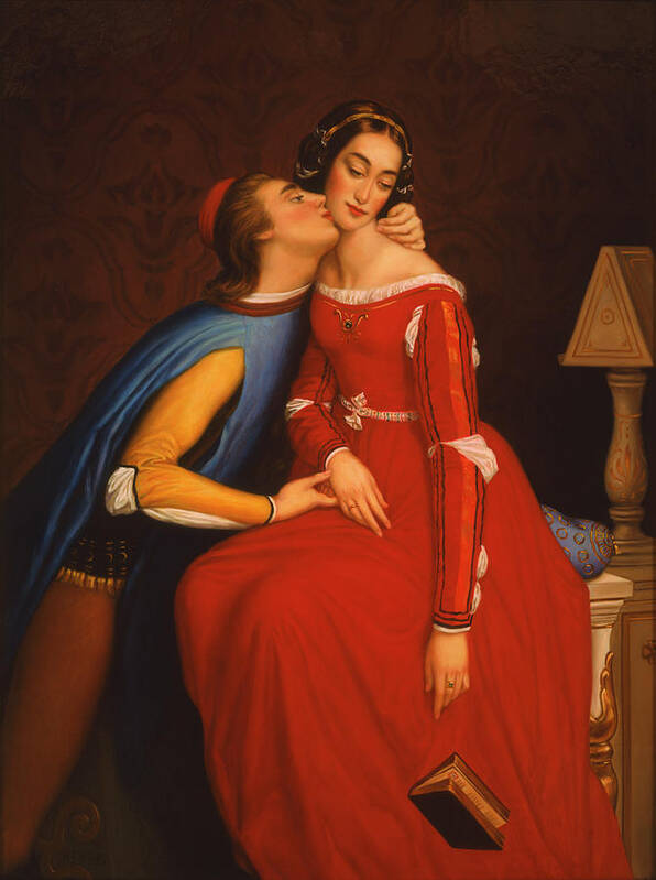 Renassaince Couple Kissing Art Print featuring the painting The Kiss by Edgar Jerins