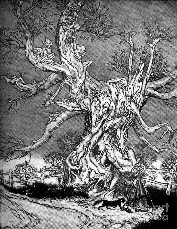 Sleepy Hollow Art Print featuring the drawing The Legend Of Sleepy Hollow by Arthur Rackham