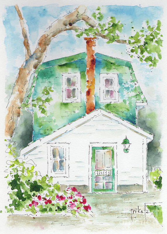 Impressionism Art Print featuring the painting The Marr Residence by Pat Katz